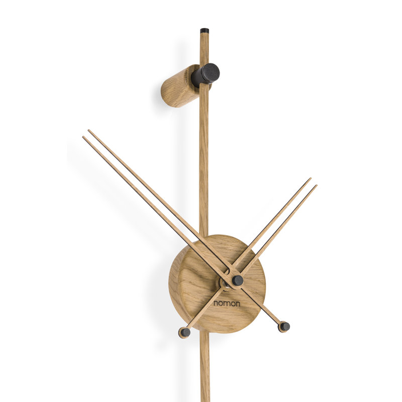 Horloge murale en bois coma, Chêne / graphite