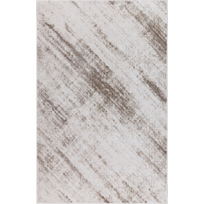 Machine Washable Austin Ivory/Brown Rug