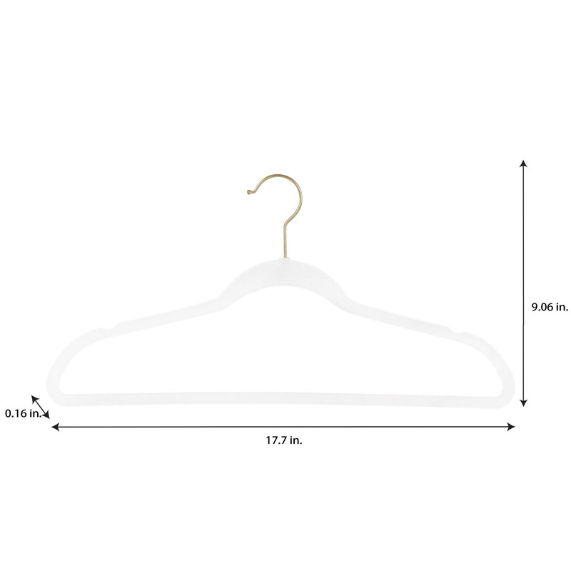 Rebrilliant - Paquet de 50 cintres en velours minces dorés - blanc, Noir, 50