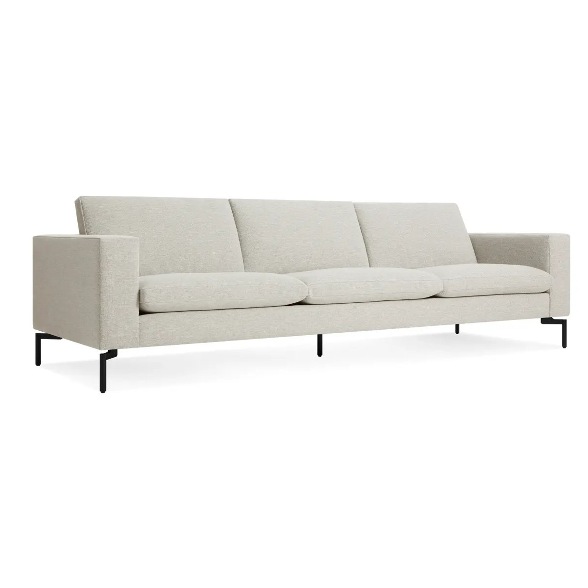 New Standard Upholstered Sofa, Black, 32" H x 104" W x 35" D, Maharam Mode in Clavicle Polyester Blend