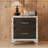 Elegant High Gloss Nightstand With Metal Handle-138913787