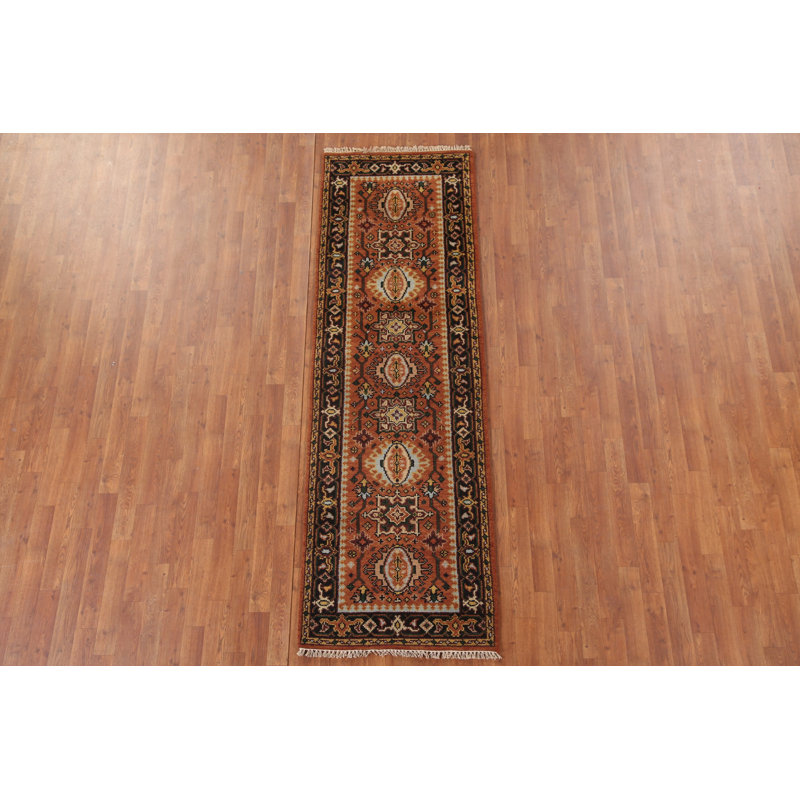 Tapis de couloir orange traditionnel 3x8