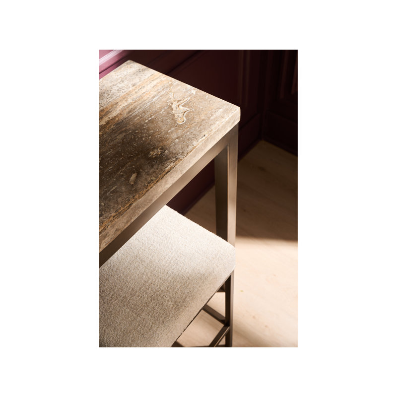 Montclair Upholstered Stool with Metal Frame