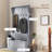 38" 3-In-1 Entryway Hall Tree with Storage Bench, Coat Rack with Four Hooks and Shoe Storage, Gray