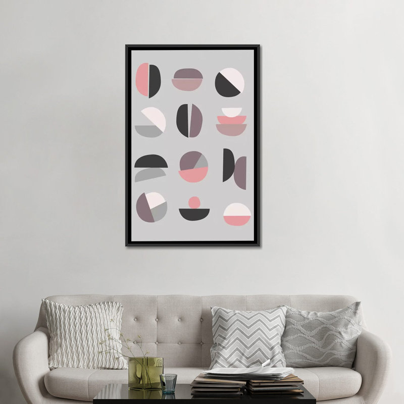 « pastel geometry iv », reproduction d’impression sur toile tendue, H 60 po x l 40po x P 1,5 po, Toile encadrée noire