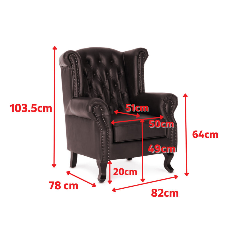 Balmoral Wingback Chair, Black