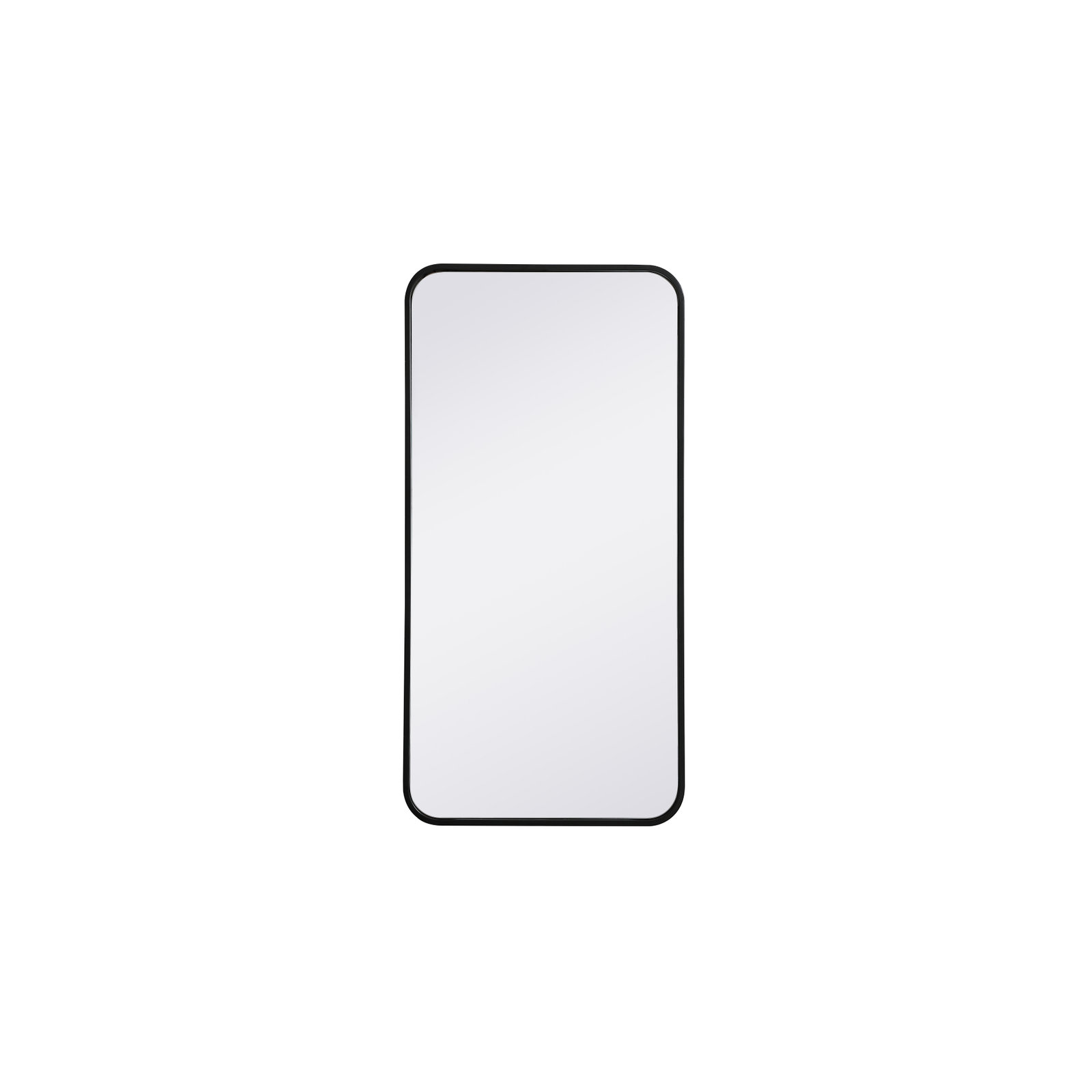Sabine Metal Rounded Rectangle Wall Mirror, Black, 36" x 18"