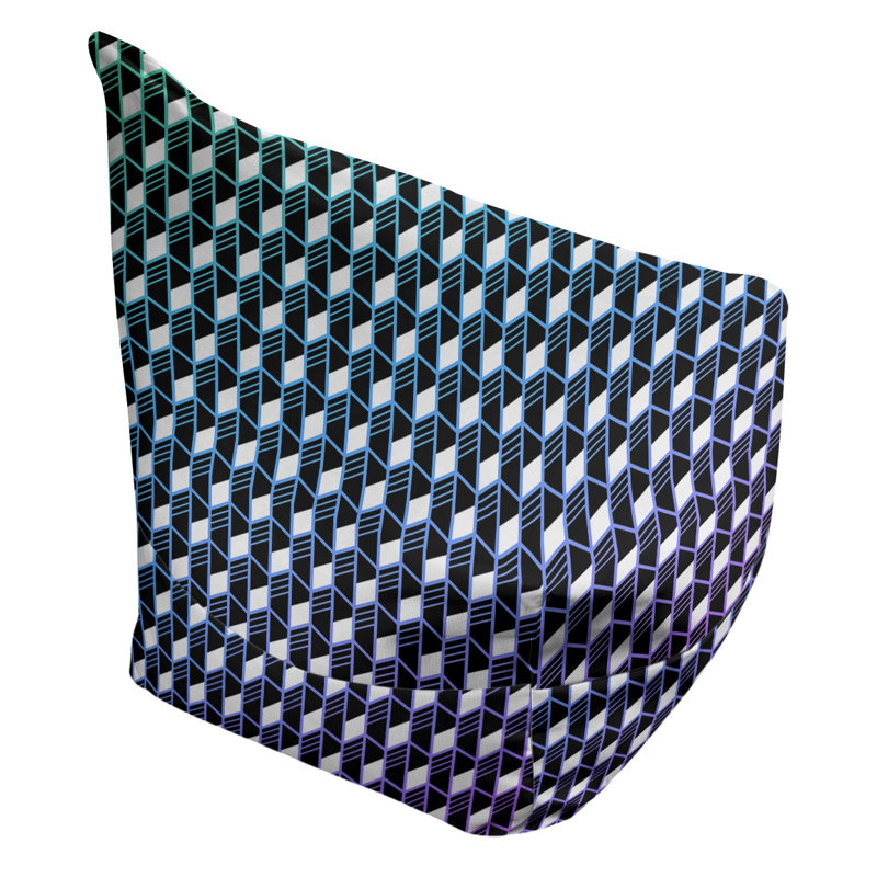 Petite chaise à sacs à billes & Leffel, Rembourrage poly, Noir / Blanc, H 86 po x l 27 po x P 43 po