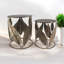 Metal Leaf Gold Side Tables Set | Modernist Frame Design Decorative Accent Tables for Living Room or Bedroom