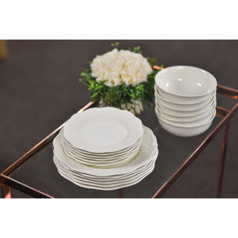 Red Vanilla Country Villa 18 Piece Dinnerware Set, Service For 6