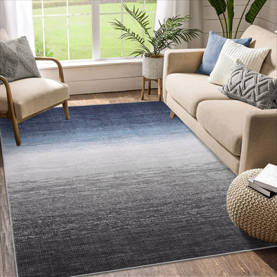 Washable Modern Abstract Area Rug Soft Non Slip Floor Carpet for Bedroom Living Room