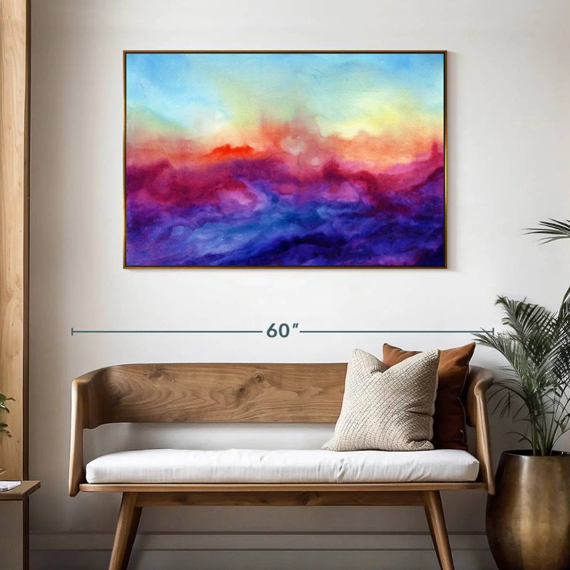 Arpège, 46 po x 31 po, Cadre flottant doré