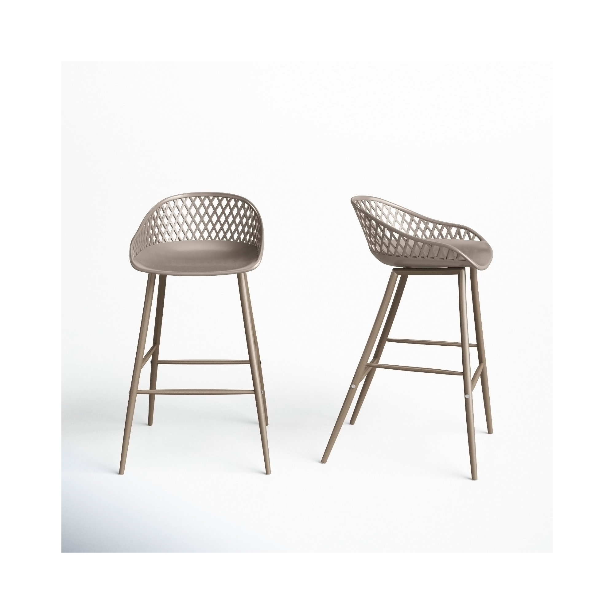Newark Patio Bar Stool, 25.5", Taupe