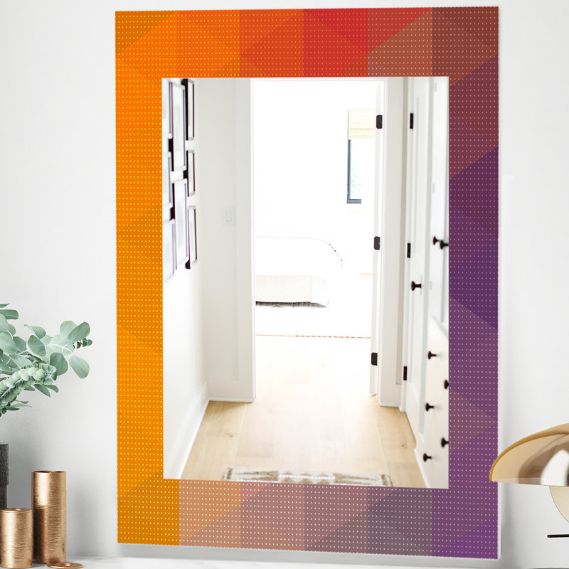 Miroir murale en pointillé géométrie champêtre, H 24 po x l 32 po