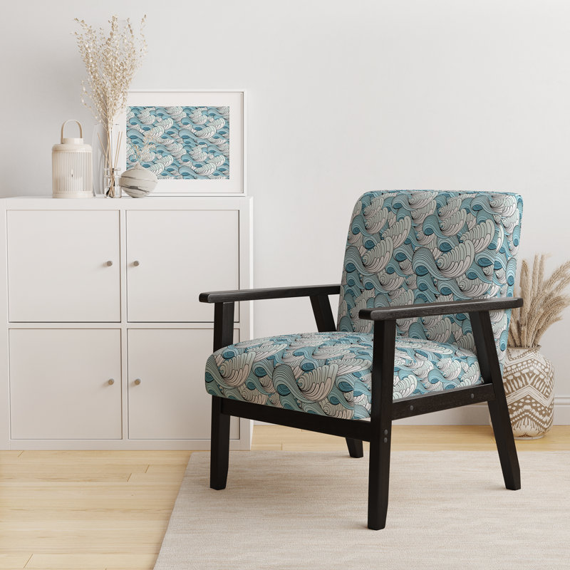 Chaise avec accoudoirs en velours Madren Inspiration Great Wave Inspiration