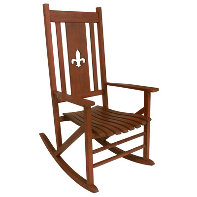 Chaise berçante d'extérieur en bois massif Sejer