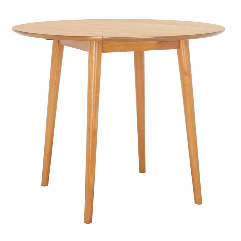 Antea Extendable Round Solid Wood Base Dining Table, Light Oak
