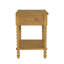 Table de chevet avec structure en bois massif, 2 éléments, finition chêne brun, roulettes en métal, mode traditionnelle, rails
