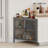 Kempst Corner End Table Shelf, 3-Tier Display Shelves with Protection Door, Metal Frame Storage Cabinet Org-950949822