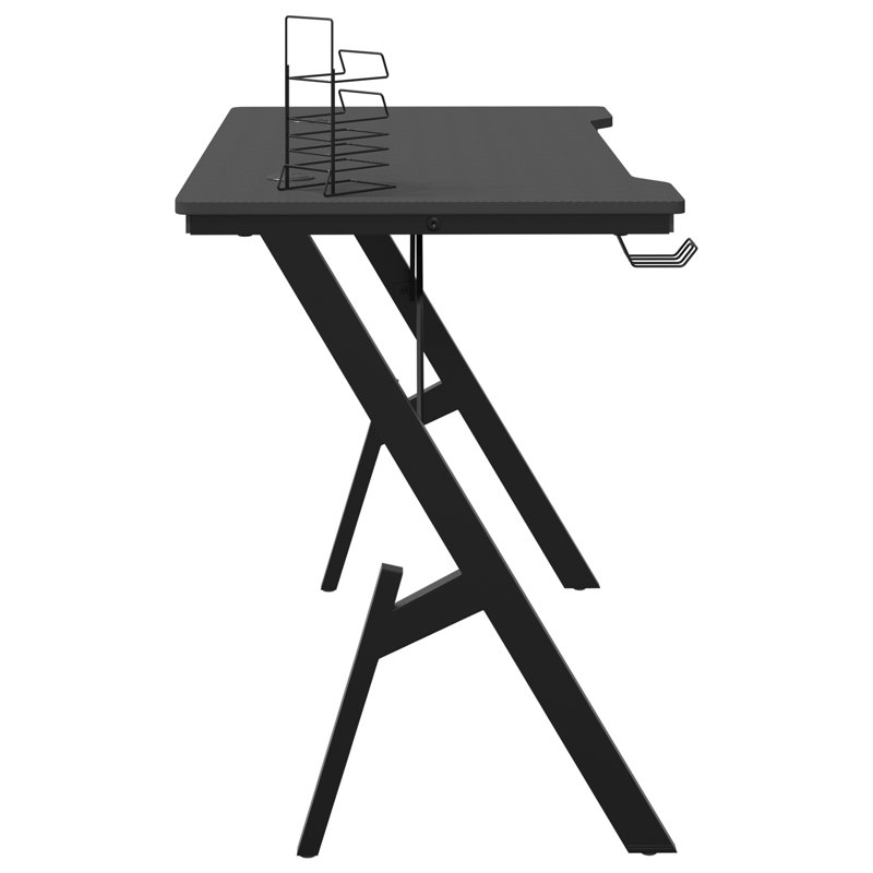 Gaming Desk, 75cm H x 110cm W x 60cm D, Black