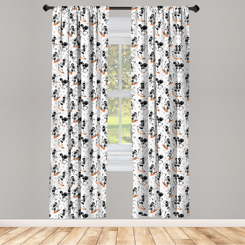 Skeleton Semi-Sheer Rod Pocket Curtain Panels, 28" x 84"