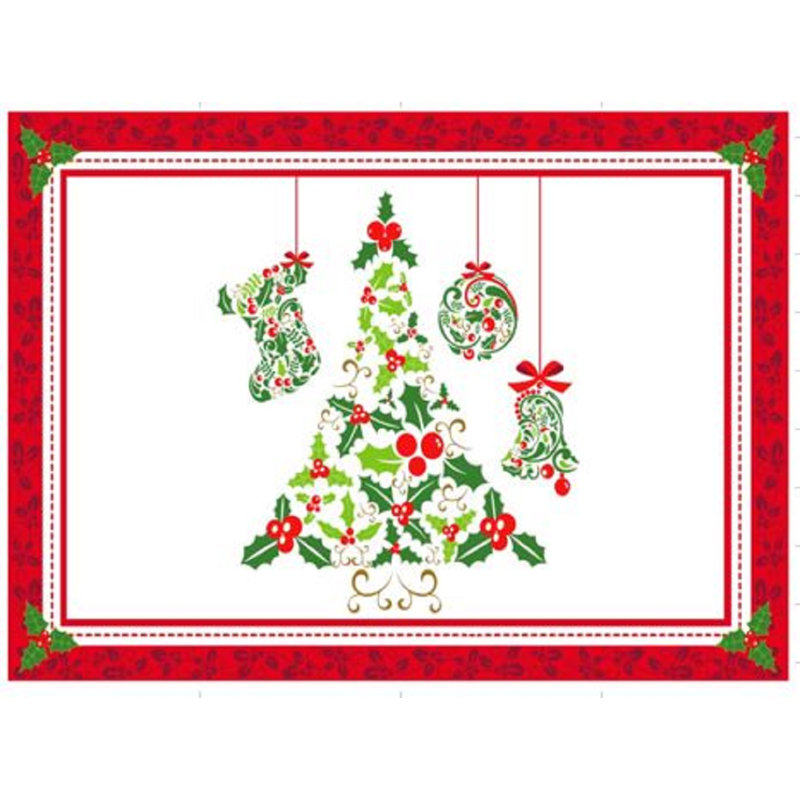 (11 x 17 po) Napperon PEVA-Arbre XMAS