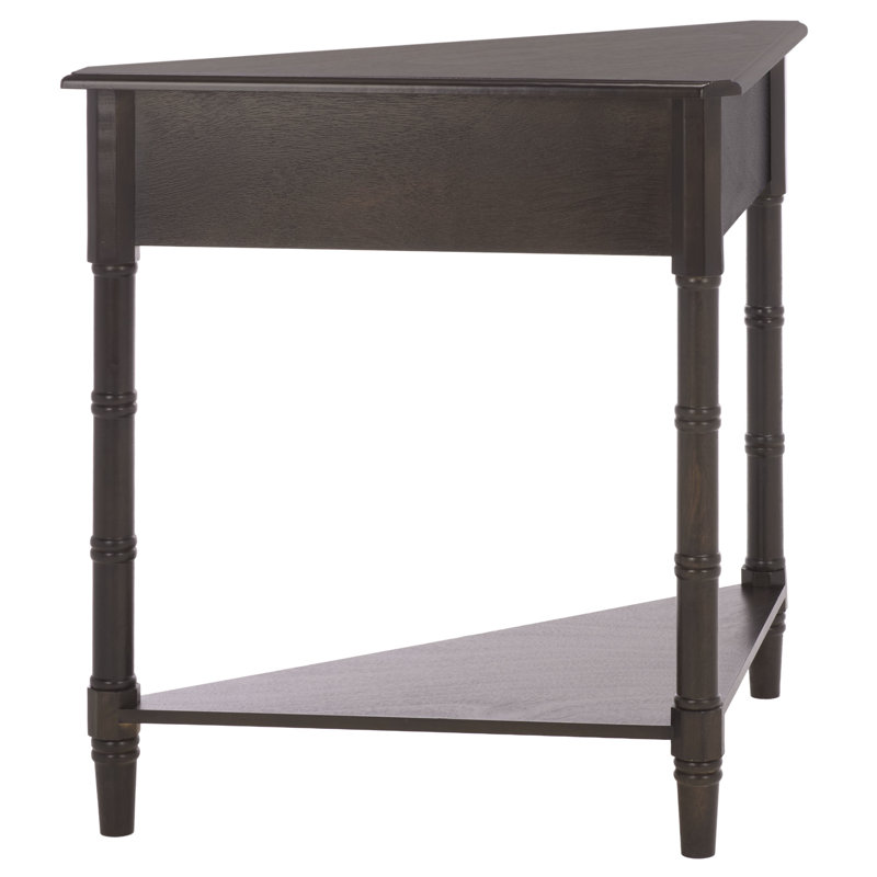 Twerton Solid Wood 3 Legs End Table with Storage, Dark Chocolate