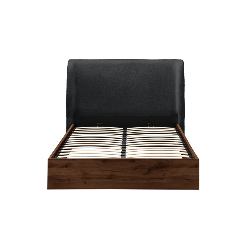 Farhat Upholstered Platform Bed, Kingsize (5'), Grey