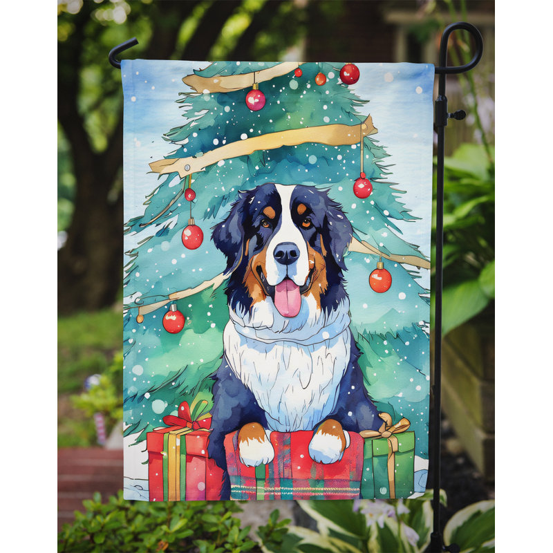 Drapeau de Noël bouvier bernois, H 15,5 po x l 11,25 po