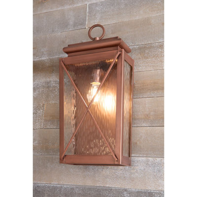 Nahunta Dimmable Outdoor Wall Lantern with Water Glass 