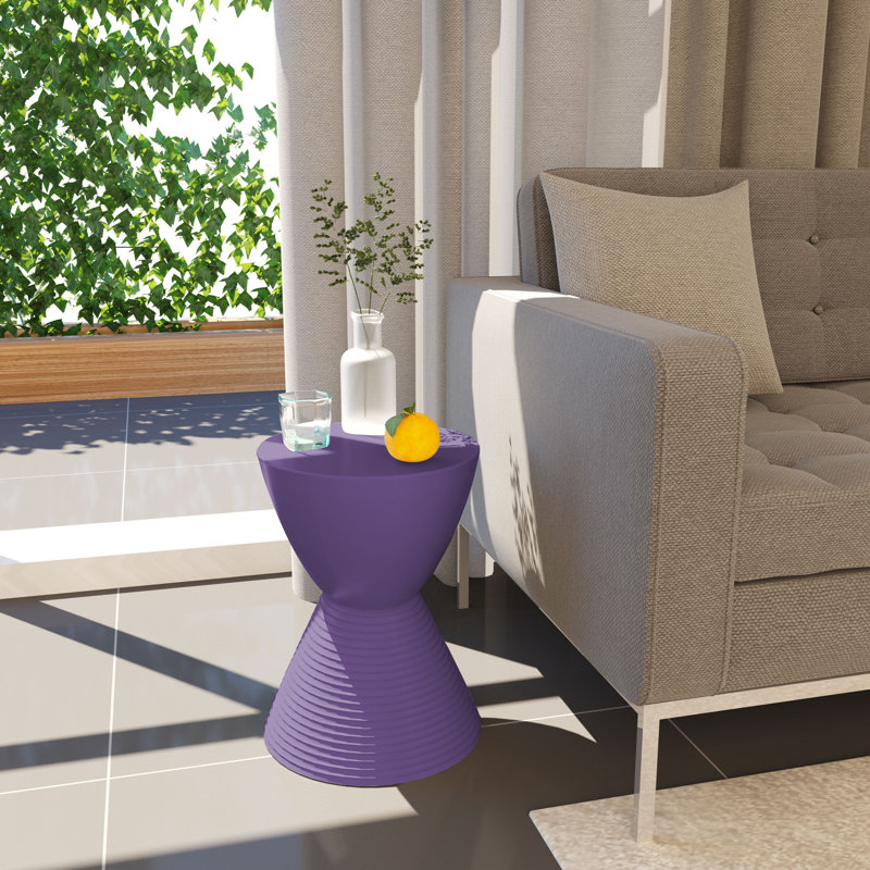 Table de bout tambour en sablier Durant Durant, Mauve, Ensemble de 2