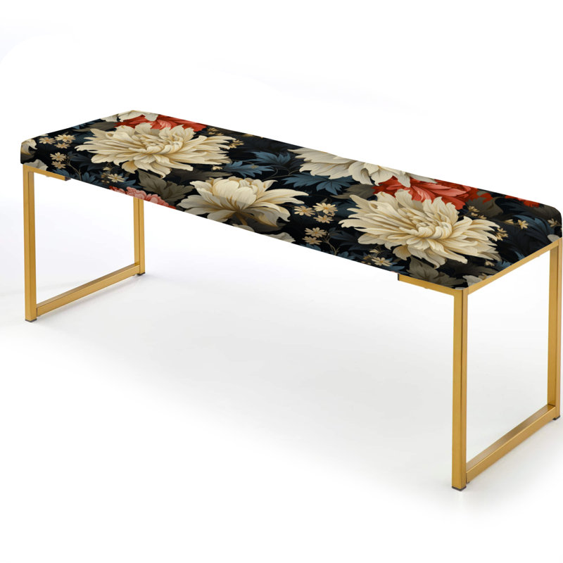 Banc rembourré or, Ornate Damask Legacy