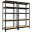 5-Tier Adjustable Metal Storage Shelves 150x140x30cm Black 