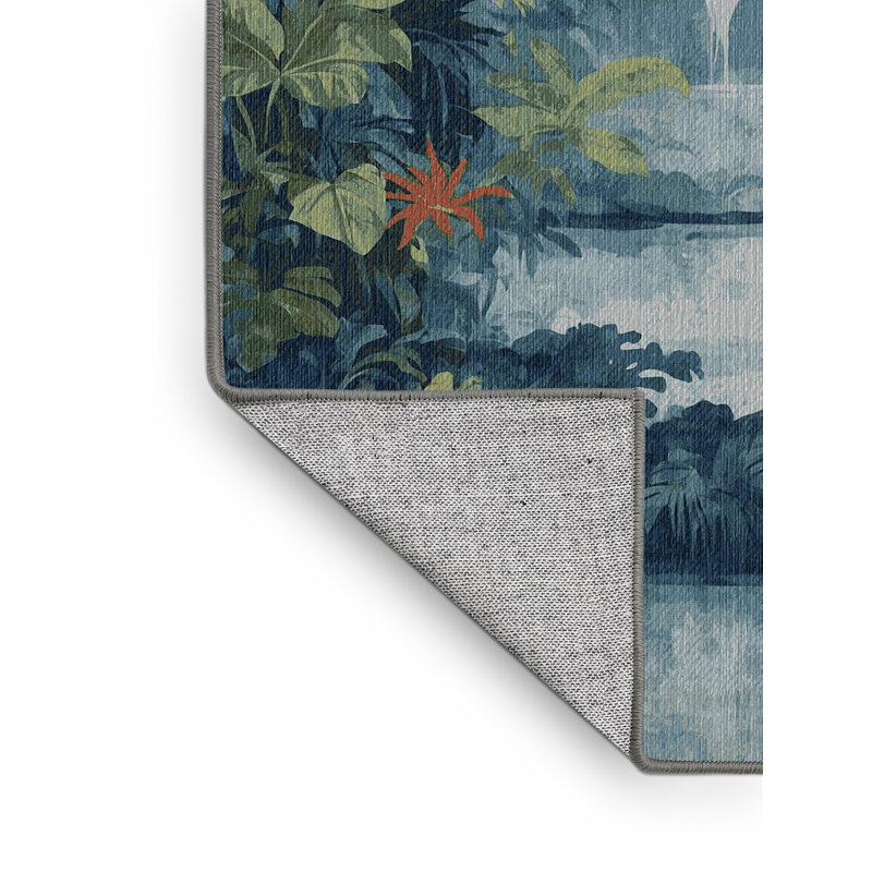 Machine Washable Green Area Rug, Rectangle 8' x 12'