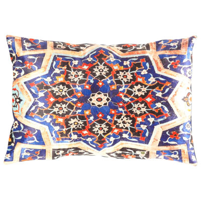 Persian Tile Velvet Pillow 16'' X 24''