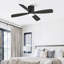 Ventilateur de plafond encastré noir moderne de 46 po avec éclairage et télécommande Cissline pour la chambre à coucher et le salon Cissline-1663443222-1663443223