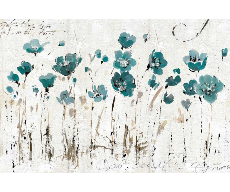 «Red Barrel Studio® Audit», art graphique sur toile tendue par Lisa Gallery: Abstract Balance VI - bleu, H 33 po x l 48 po