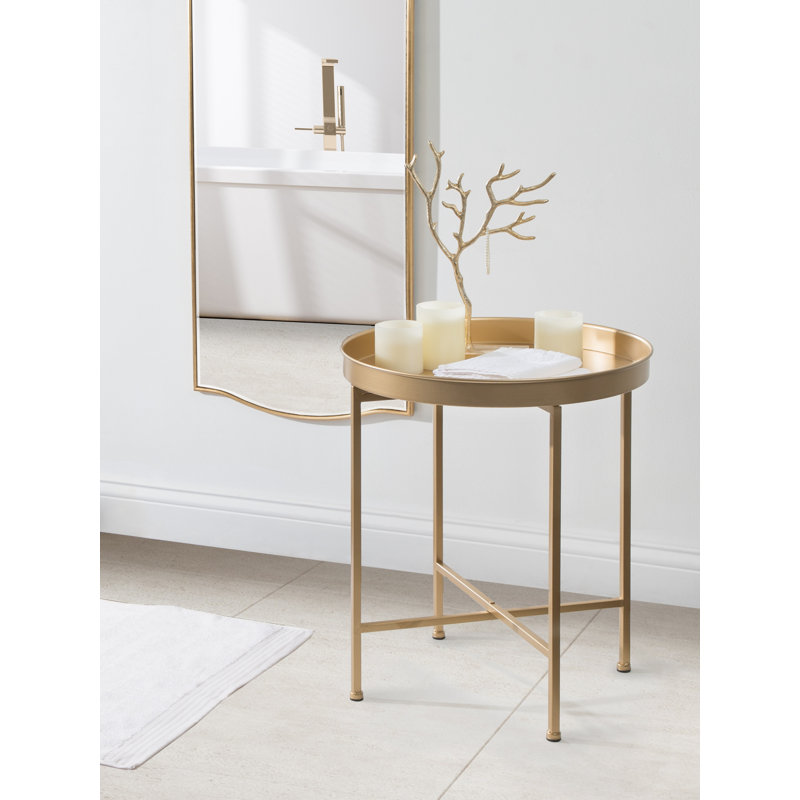 Table de bout Ekta, Doré, Doré, H 22 po x l 18,25 po