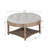 Round Ottoman, Small Upholstered Coffee Table, Button Tufted Ottoman With Wooden Shelf, Indoor Small Ottoman-91485811