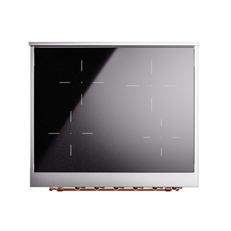 ILVE Nostalgie II Series Noblesse 30 inch Induction Range with 5 Induction Elements (Glass Door), Copper