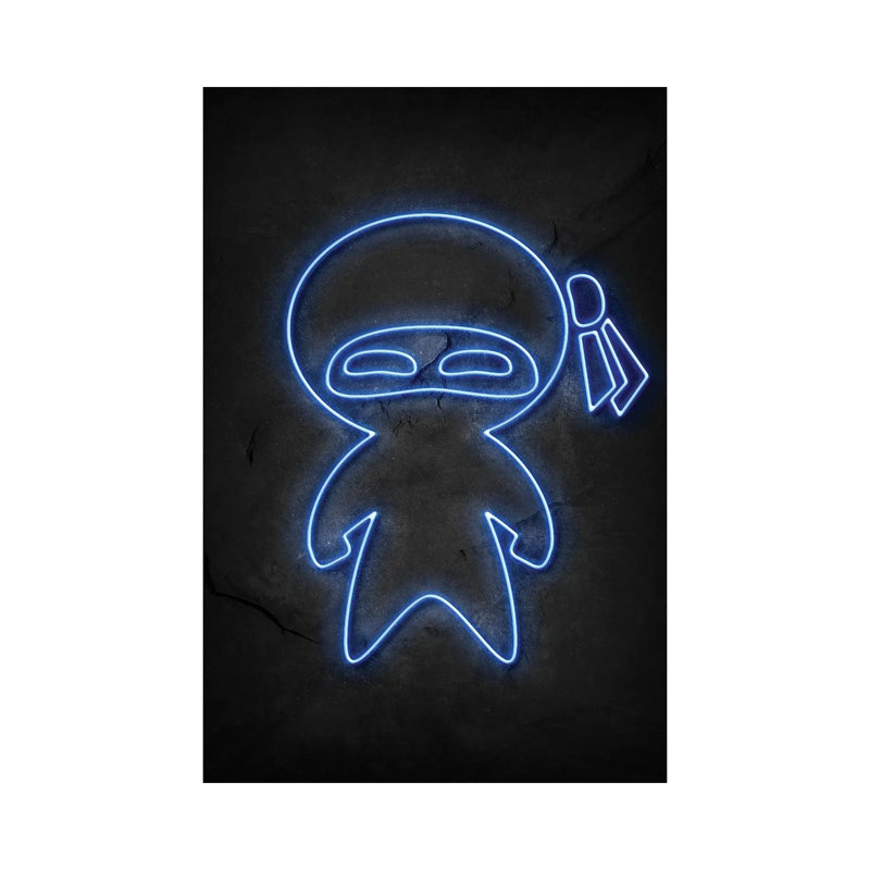 Ninja Neon par Durro Art - toile tendue, H 12 po x l 8 po x P 0,75 po