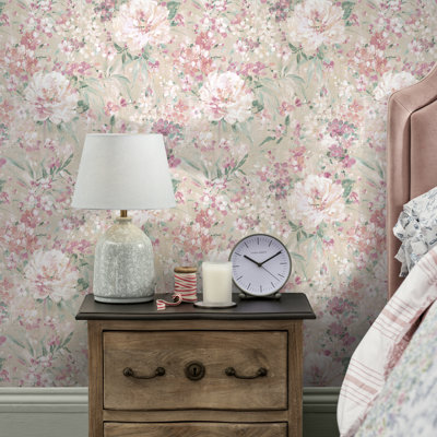 Laura Ashley Mayville Plaster Pink Wallpaper