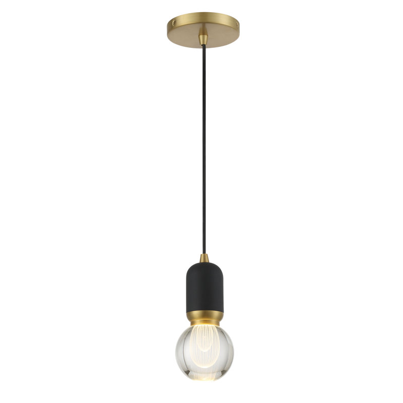Luminaire suspendu en or 1 lumière DEL Mixed Up