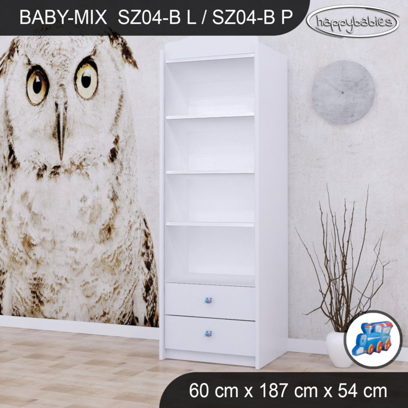 Choo-choo 1 Door Wardrobe, White