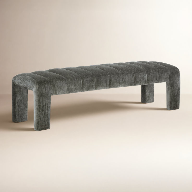 Banc rembourré Gliese, Chenille vert foncé