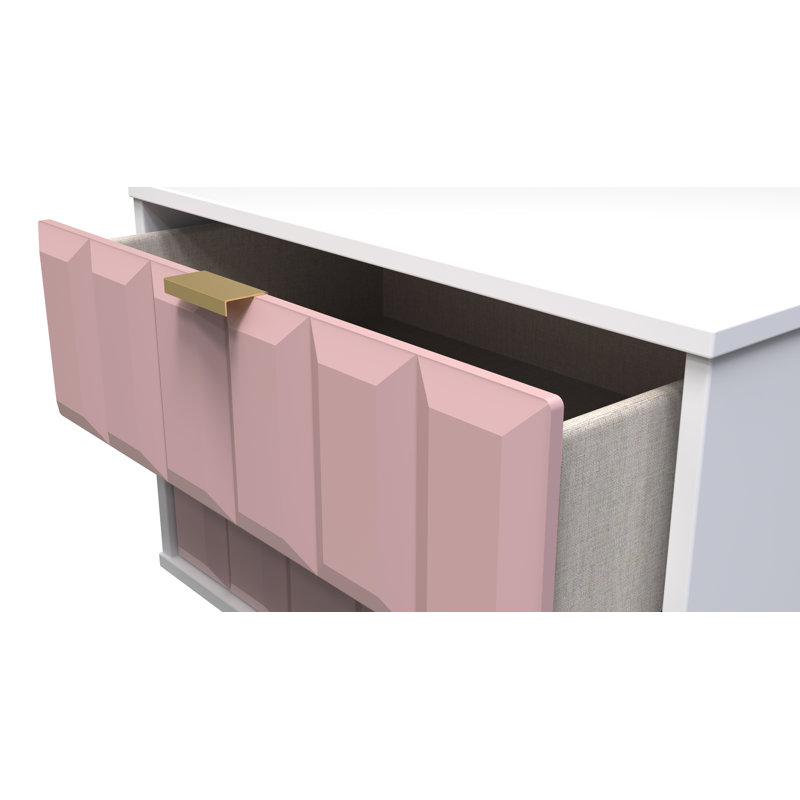Allem 2 Drawer Midi Chest (Ready Assembled), Kobe Pink/White