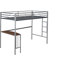 Lit mezzanine simple en métal argenté avec garde-corps de bureau polyvalents, conception compacte-118035587