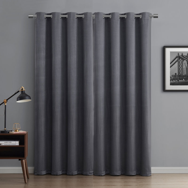 Rideau en polyester , L 52 po x L 84 po, Gris anthracite