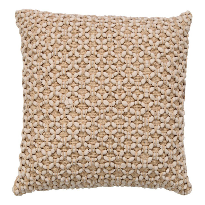 Housse de coussin diamant tressé carré, Beige
