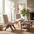 Turfed Linen Upholstered Dining Chair Armless Parsons Side Chair With Solid Wood Legs-109248759